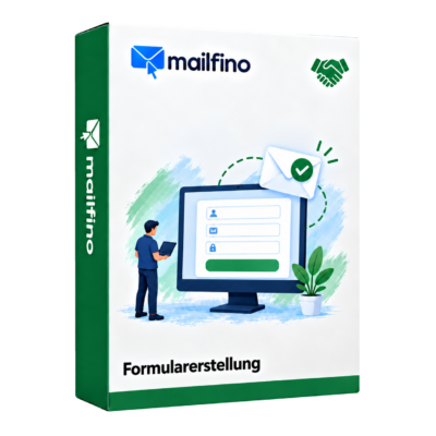 Symbolische Verpackung für die Dienstleistung mailfino Formularerstellung