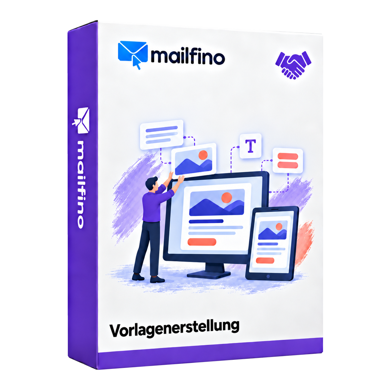 Symbolische Verpackung für die Dienstleistung mailfino Vorlagenerstellung